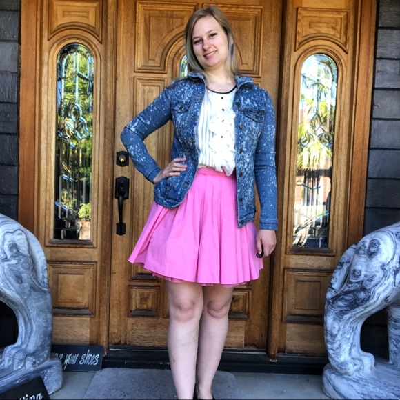 Bleach dyed slim denim jacket - Picture 1 of 4